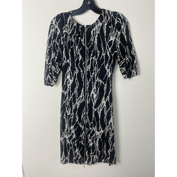 Whistles Black White Patterned Silk Blend Dress Size US 6 - Picture 3 of 5